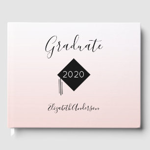 Afstudeerfeest roze goud blozen roze gastenboek
