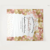 Afstudeerfeest Roze Gouden Ballonnen Slierten Wandkleed (Voorkant (horizontaal))