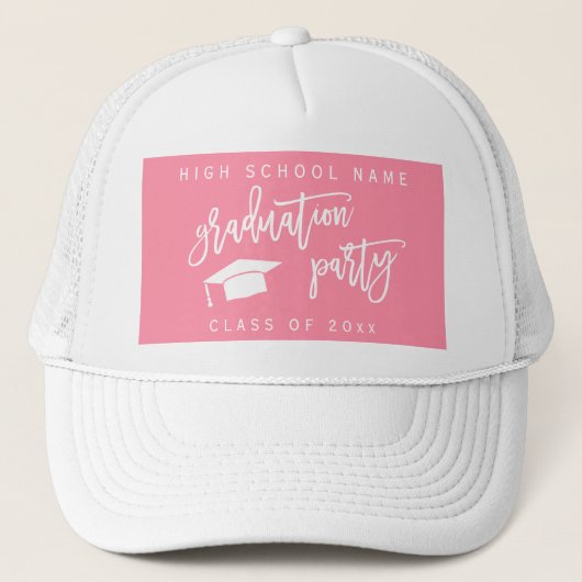 Afstudeerfeest Roze Klas van Trucker Pet (Voorkant)