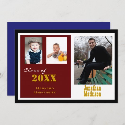 Afstudeerfeest Rust foto uitnodiging (Voorkant / Achterkant)