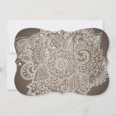 afstudeerfeest | Rustic Burlap Paisley Pattern Kaart (Achterkant)