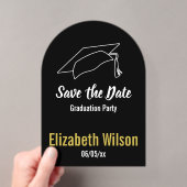 Afstudeerfeest Save the Date Acryl Uitnodigingen (Insitu (Draagbaar))