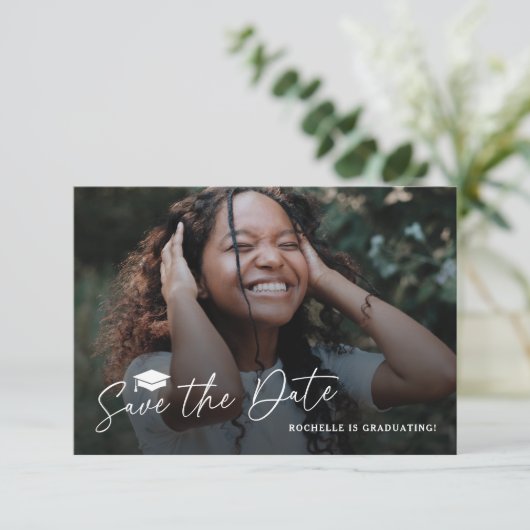Afstudeerfeest Save the Date Kaart (Staand voorkant)