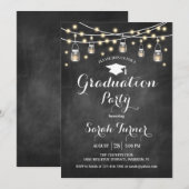 Afstudeerfeest - schoolbord zwart wit kaart (Voorkant / Achterkant)
