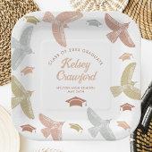 Afstudeerfeest stijgende Boho vogels en Petten Papieren Bordje