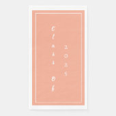 Afstudeerfeest Student Class of 2025 Pink Peach Servet (Voorkant)