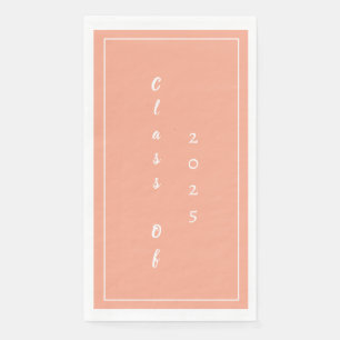 Afstudeerfeest Student Class of 2025 Pink Peach Servet