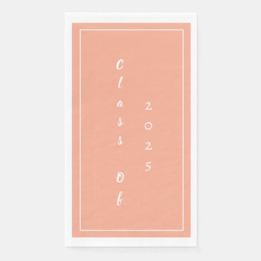 Afstudeerfeest Student Class of 2025 Pink Peach Servet (Voorkant)