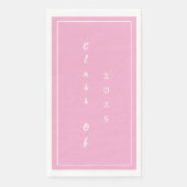 Afstudeerfeest Student Class of 2025 Pink White Servet (Voorkant)