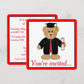 Afstudeerfeest Teddy Bear Pet en jurk Kaart (Voorkant / Achterkant)