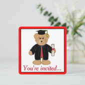 Afstudeerfeest Teddy Bear Pet en jurk Kaart (Staand voorkant)