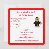 Afstudeerfeest Teddy Bear Pet en jurk Kaart (Achterkant)