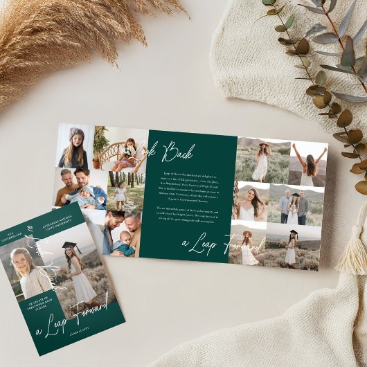 Afstudeerfeest Toen & Nu Afstudeerder Fotocollage Drieluik Aankondiging