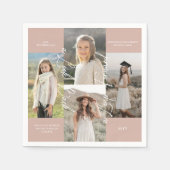 Afstudeerfeest Toen & Nu Afstudeerder Fotocollage Servet (Voorkant)