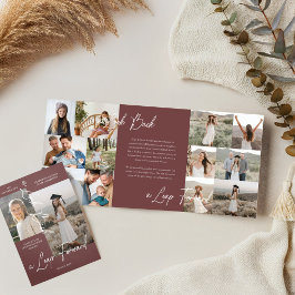 Afstudeerfeest Toen & Nu Diploma Foto Collage Drieluik Aankondiging