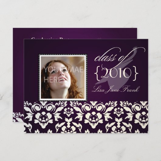 Afstudeerfeest uitnodigen briefkaarten (Voorkant / Achterkant)