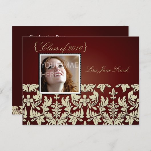 Afstudeerfeest uitnodigen briefkaarten (Voorkant / Achterkant)