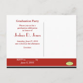 Afstudeerfeest uitnodigen briefkaarten (Achterkant)