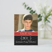 Afstudeerfeest uitnodigen briefkaarten (Staand voorkant)