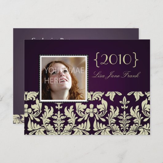 Afstudeerfeest uitnodigen briefkaarten (Voorkant / Achterkant)