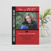 Afstudeerfeest Uitnodigen-Dark Red-2 Kaart (Staand voorkant)