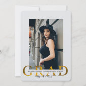 Afstudeerfeest Uitnodigen, Minimal Photo Afstudeer Kaart (Voorkant)