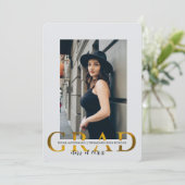 Afstudeerfeest Uitnodigen, Minimal Photo Afstudeer Kaart (Staand voorkant)