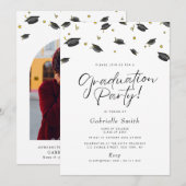 Afstudeerfeest uitnodiging met confetti (Voorkant / Achterkant)