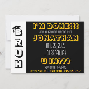 Afstudeerfeest uitnodiging voor BRUH