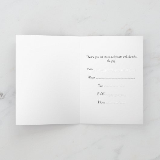 Afstudeerfeest Uitnodiging voor tweeling (Binnen)