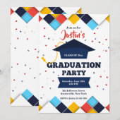 Afstudeerfeest uitnodigingen (Voorkant / Achterkant)