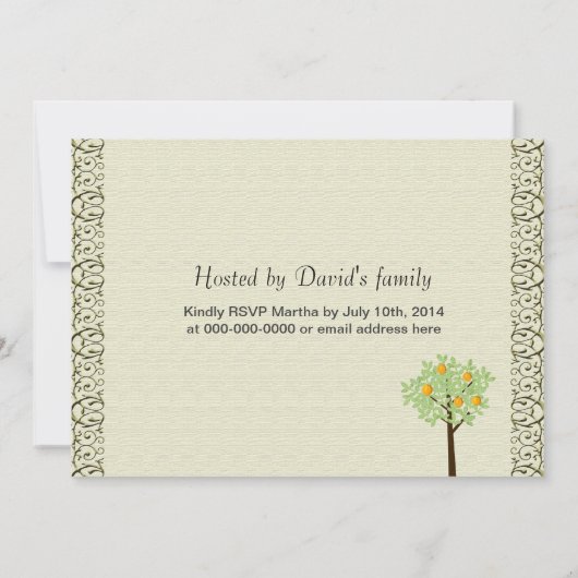  Afstudeerfeest uitnodigingen. Appelfruitboom. Kaart (Achterkant)