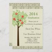  Afstudeerfeest uitnodigingen. Appelfruitboom. Kaart (Voorkant / Achterkant)