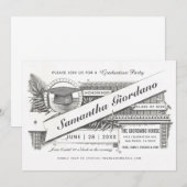 Afstudeerfeest uitnodigingen | hoogste Vintage (Voorkant / Achterkant)