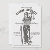 Afstudeerfeest uitnodigingen | Lady Justice (Voorkant)