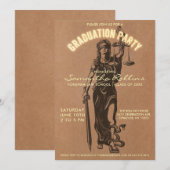  Afstudeerfeest uitnodigingen | Lady Justice (Voorkant / Achterkant)