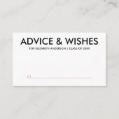 Afstudeerfeest van Black White Afstuderen Advieskaart (Voorkant)