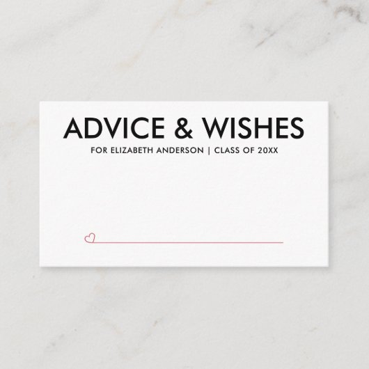 Afstudeerfeest van Black White Afstuderen Advieskaart (Voorkant)
