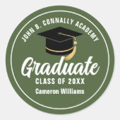 Afstudeerfeest van de Army Green Military School Ronde Sticker (Voorkant)