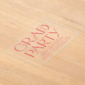 Afstudeerfeest van de moderne rode typografie acryl uitnodigingen (Laagn)