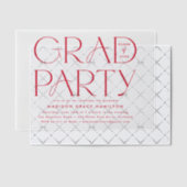 Afstudeerfeest van de moderne rode typografie vellum uitnodigingen (Offset (Uitnodiging))