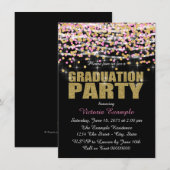 Afstudeerfeest van Gold Confetti Kaart (Voorkant / Achterkant)