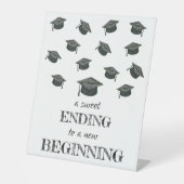 Afstudeerfeest voetstuk teken reclamebord met voetstuk (Voorkant)