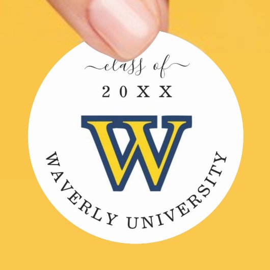 Afstudeerfeest voor Afstudeerder Party 2025 Decora Ronde Sticker