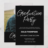 Afstudeerfeest voor foto- en scripttypografie kaart (Voorkant / Achterkant)