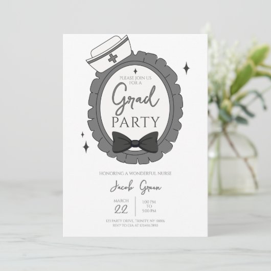 Afstudeerfeest voor zwarte verpleegkundigen kaart (Staand voorkant)