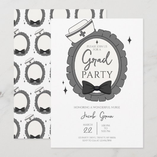 Afstudeerfeest voor zwarte verpleegkundigen kaart (Voorkant / Achterkant)