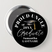 Afstudeerfeest Vrolijke Oom Ronde Button 4,0 Cm (Voorkant /achterkant)