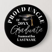 Afstudeerfeest Vrolijke Oom Ronde Button 4,0 Cm (Voorkant)