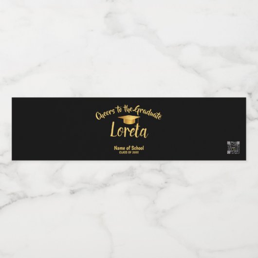 Afstudeerfeest Waterfles Label Waterfles Etiket (Enkel label)